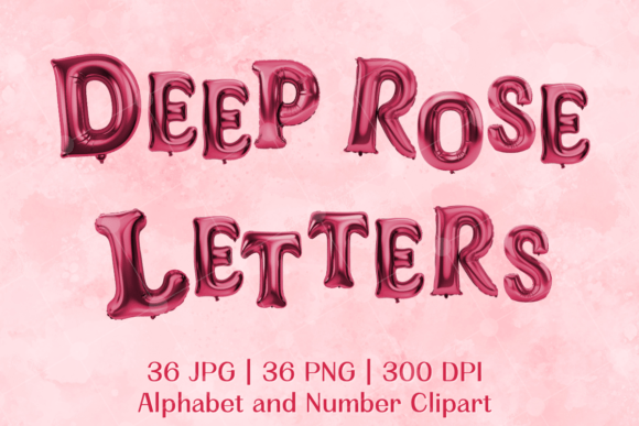 Download Deep Rose Letters &amp; Number Clipart - Rose letters Collection