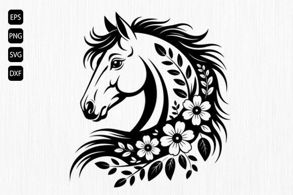 Download Floral Horse Svg, Horse with Flowers Svg - Horse svg Collection