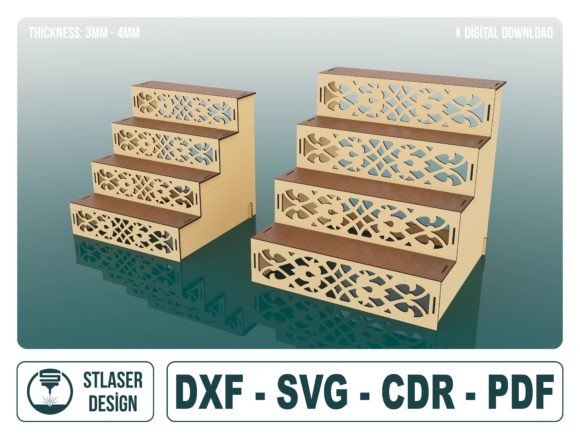 Download 4 Shef Display Stand Laser Cut Svg Files - Svg files Collection