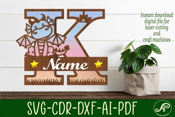 Download Dragon Capital Monogram Letter K SVG Cut - Premium Resources